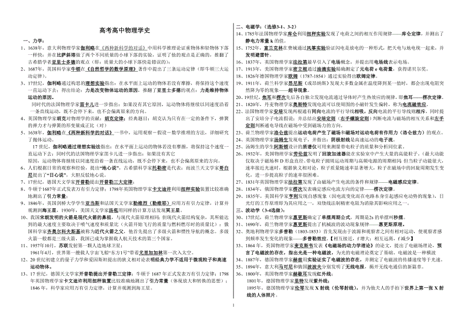 《发布》2022-2023年人教版（2019）高考物理学史重点难点易错点高频考点高分必刷经典题 WORD版.doc_第1页