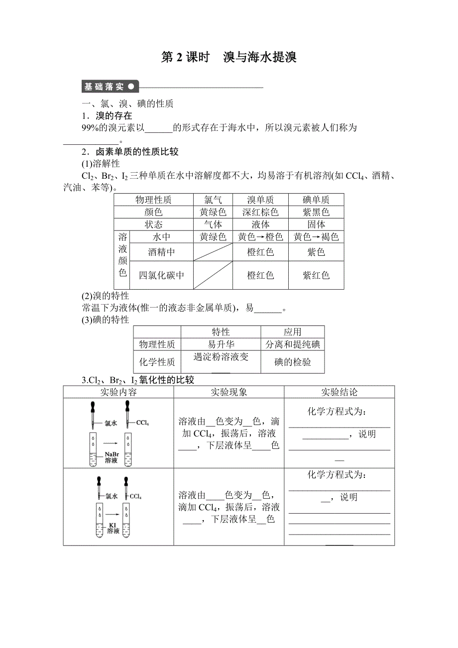 2016-2017学年高中化学鲁科版必修1练习：第3章自然界中的元素 第4节 第2课时 WORD版含答案.doc_第1页