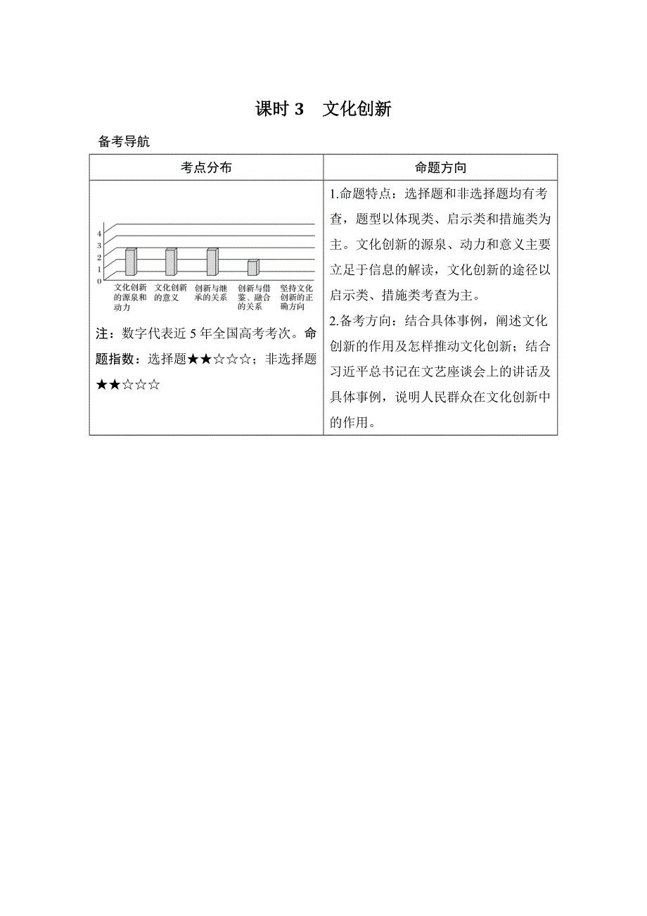 2018年高考政治（全国版-甲、丙）总复习教师用书：必修3 第2单元 课时3　文化创新 WORD版含解析.doc_第1页