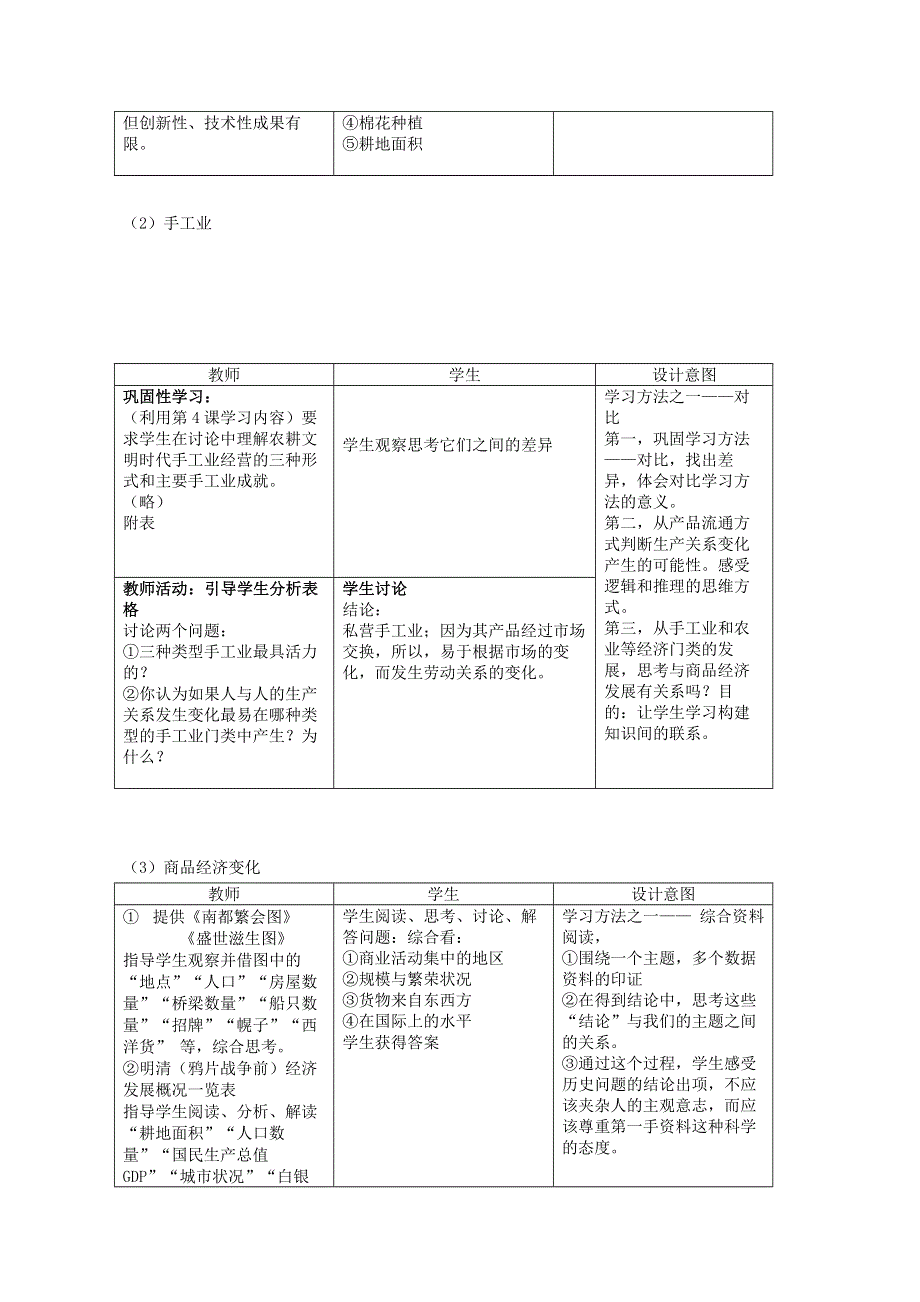 岳麓版高中历史必修二教案 第一单元 近代前夜的发展与迟滞.doc_第2页