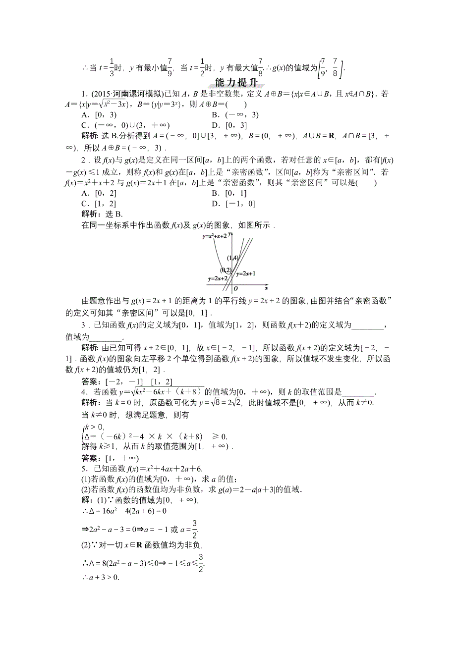 《优化方案》2016高考总复习（人教A版）高中数学 第二章 基本初等函数、导数及其应用 第2讲 函数的定义域和值域 知能训练轻松闯关.doc_第3页