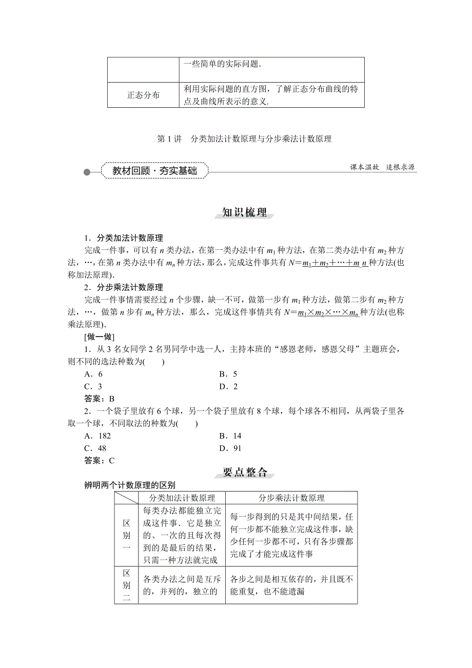 《优化方案》2016高考总复习（人教A版）高中数学 第九章 计数原理、概率、随机变量及其分布 第1讲 分类加法计数原理与分步乘法计数原理.doc_第2页