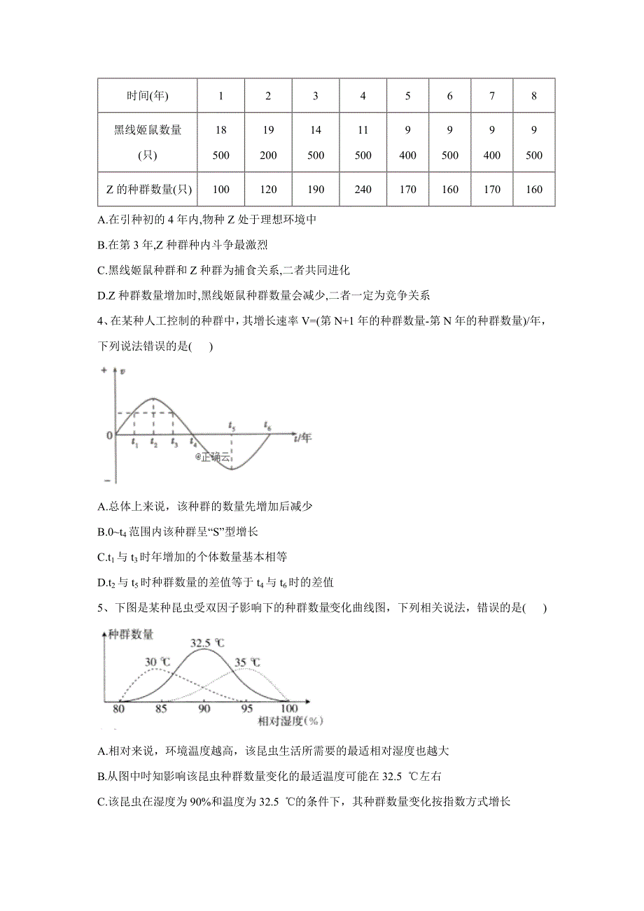 2020届高考生物二轮复习重点突破：专题十 种群与群落（4）种群数量的波动和下降 WORD版含答案.doc_第2页