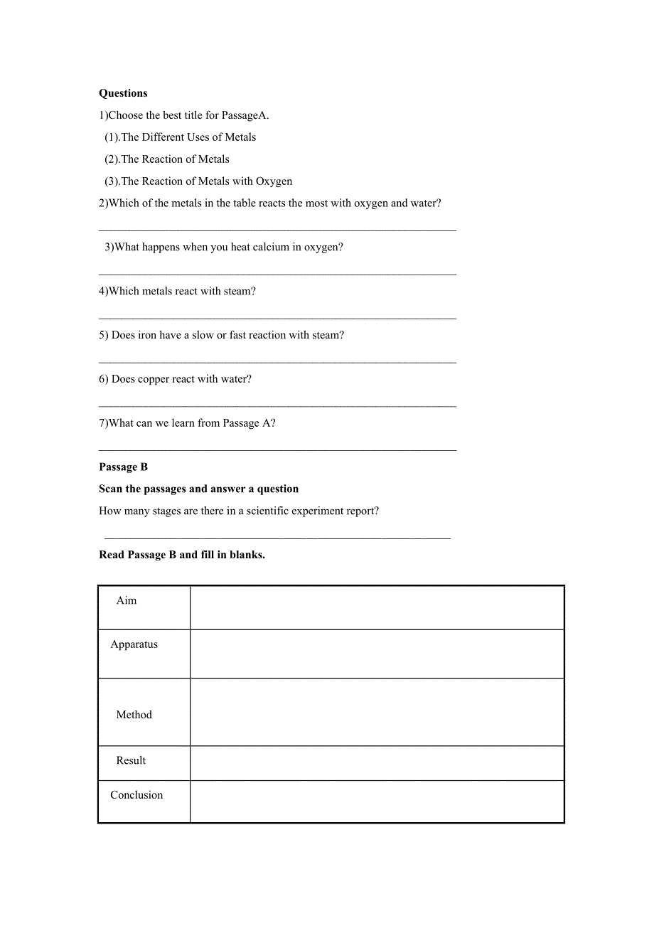 山东省临清实高11-12学年高一英语必修1学案：MODULE 5 A LESSON IN A LAB READING（外研版必修1）.doc_第2页