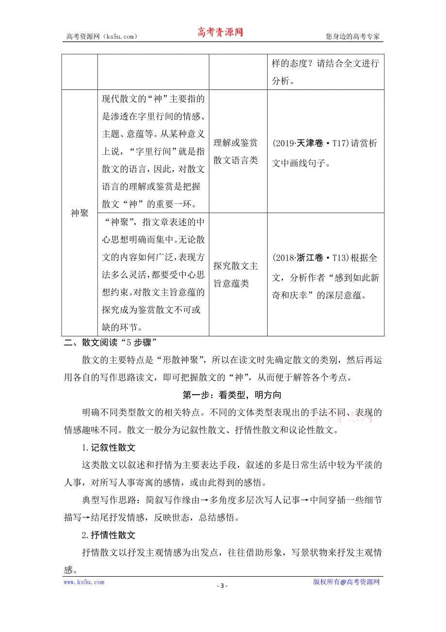 2021届浙江省高考语文一轮学案：第二部分专题二散文学案一　强化整体意识精解思路分析 WORD版含解析.doc_第3页