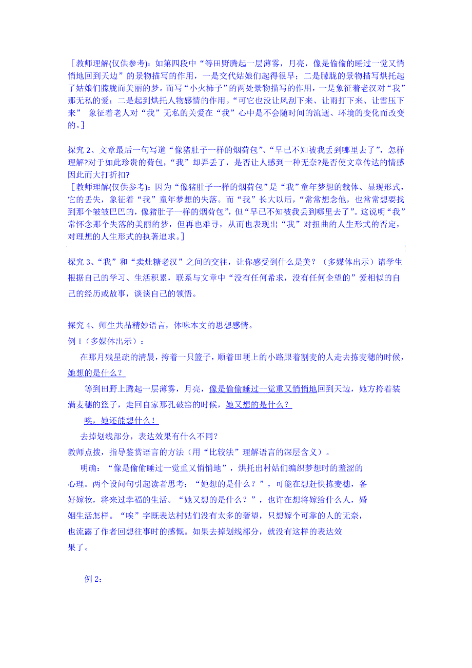 广东惠州市惠阳一中实验学校语文导学案 必修一粤教版 11 拣麦穗2.doc_第3页