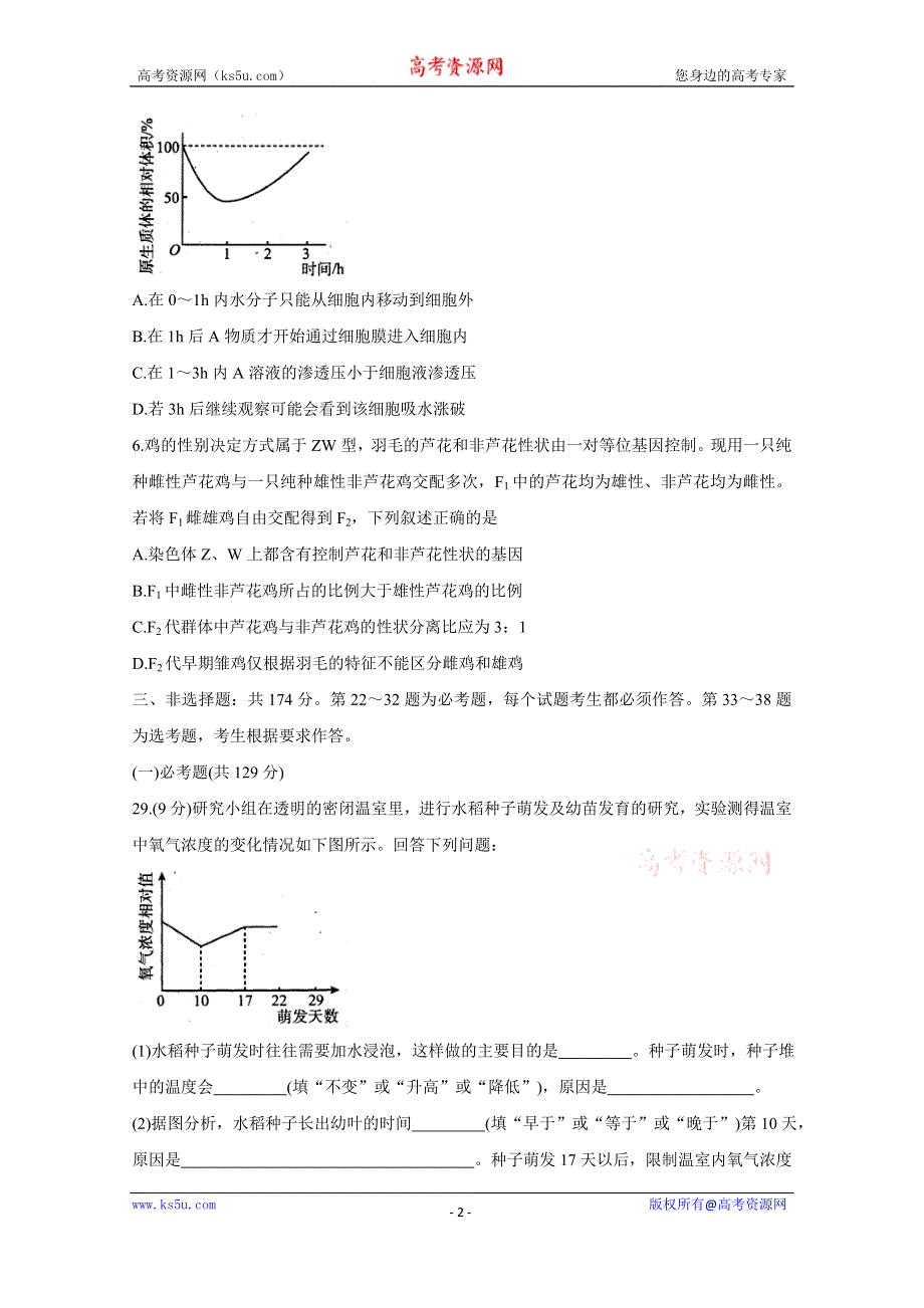 《发布》四川省九市联考-内江市2020届高三第二次模拟考试 生物 WORD版含答案BYCHUN.doc_第2页