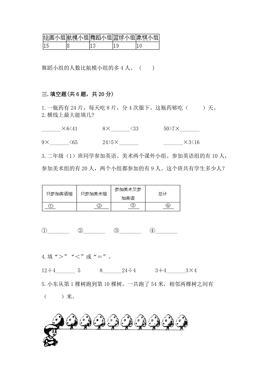 人教版二年级下册数学《期中测试卷》及完整答案（各地真题）.docx_第2页