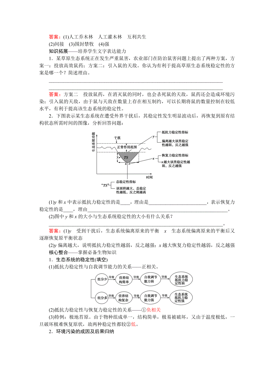 2020届高考艺考生物复习教师用书：专题八第13讲 高频命题点2　生态系统的稳定性与环境保护 WORD版含解析.doc_第2页