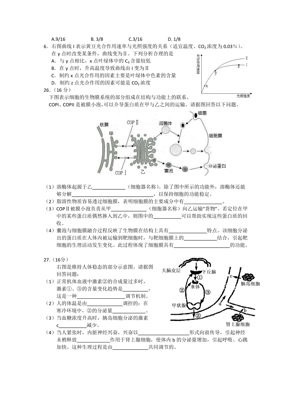 广东揭阳市2012届高中毕业班高考第一次模拟考生物试题.doc_第2页