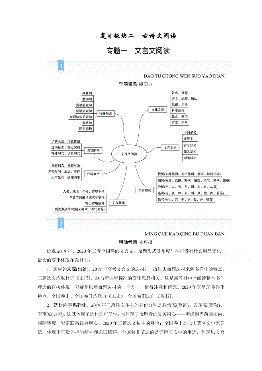 2021届语文新高考二轮复习教师用书：第1部分 复习板块2 专题1 精练提分1 文言文阅读 快解文言断句题 WORD版含解析.doc_第1页