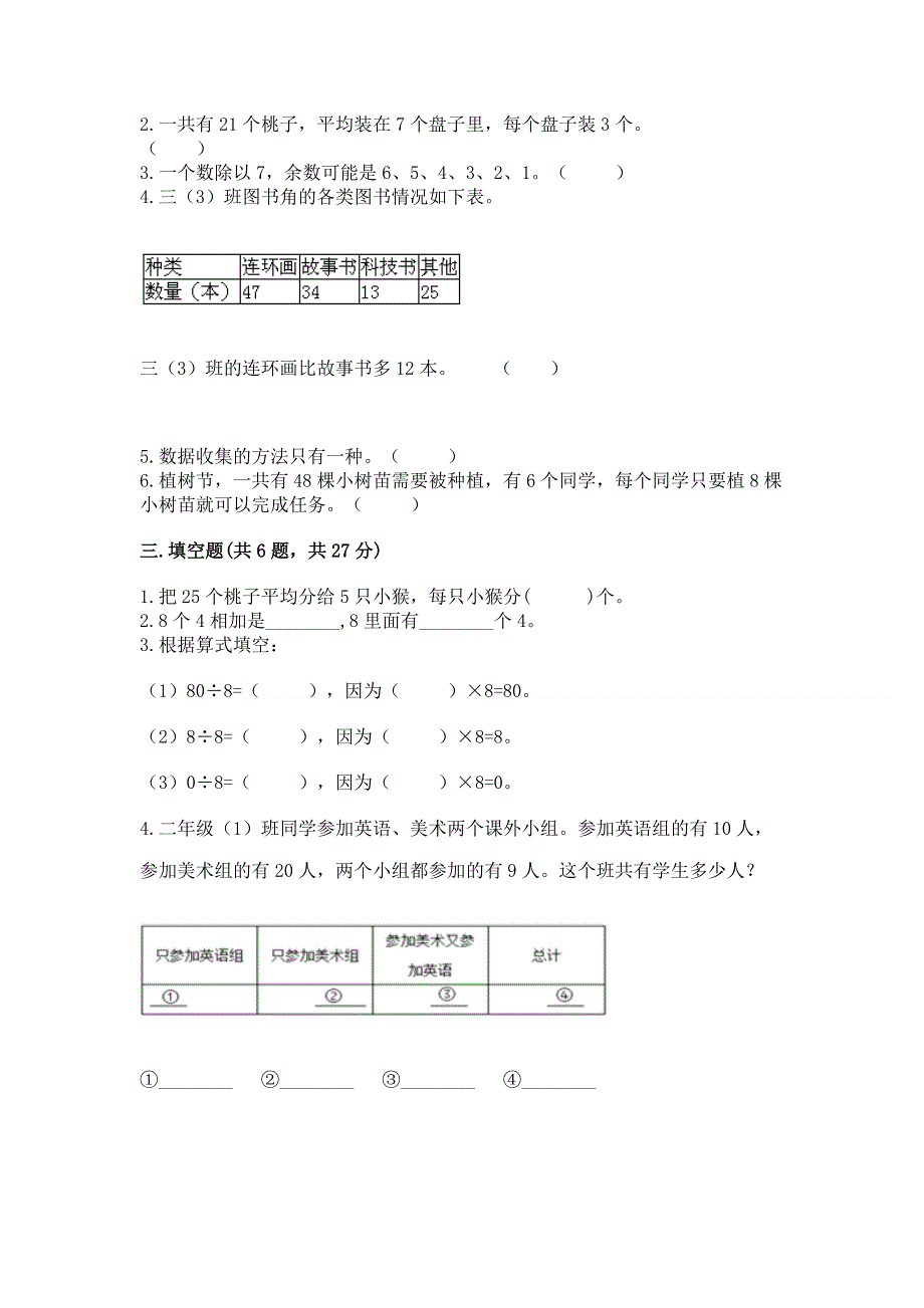 人教版二年级下册数学《期中测试卷》精品【夺分金卷】.docx_第2页