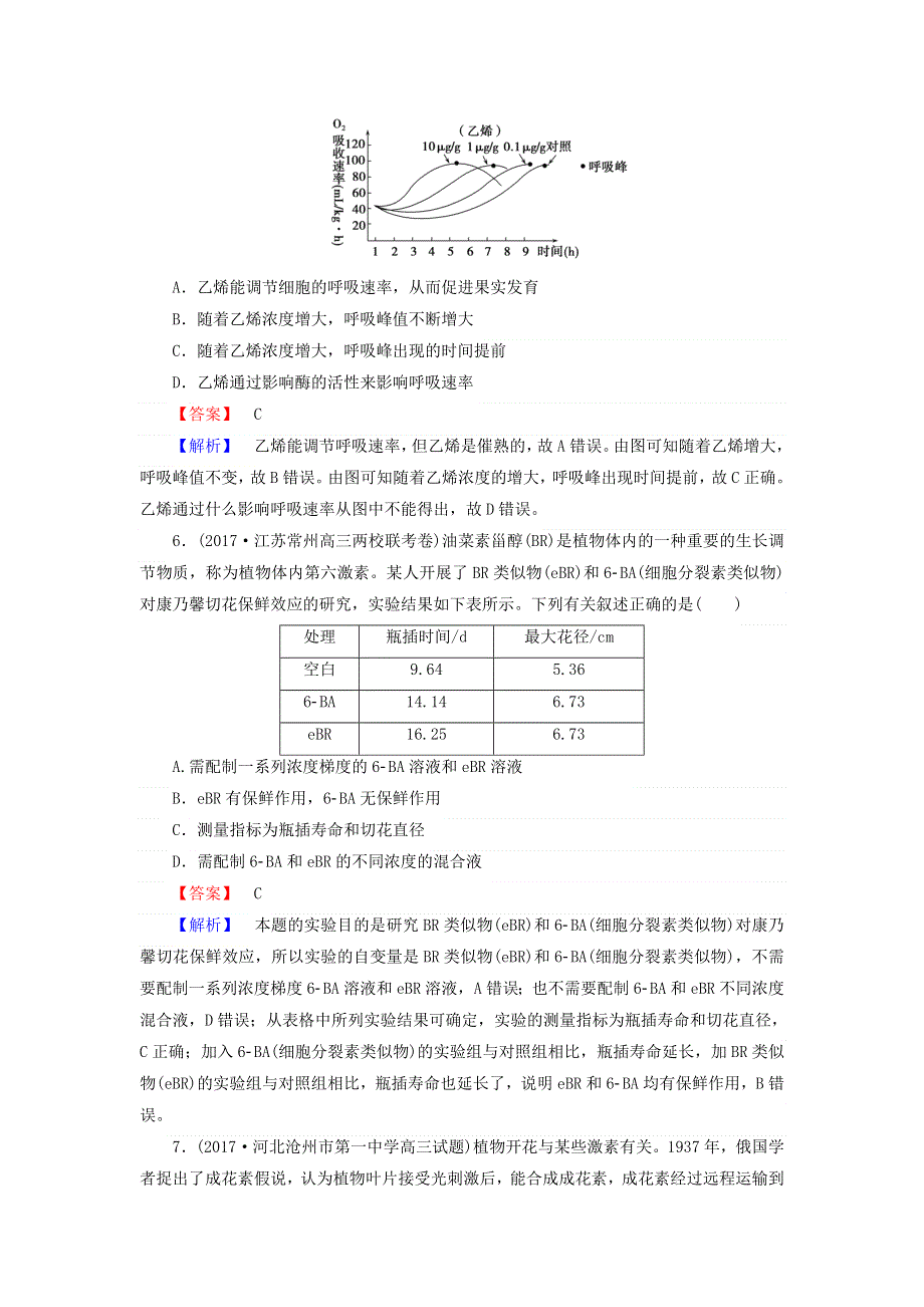 2018年高考生物二轮专题总复习：专题整合训练（十）　植物生命活动的调节 WORD版含答案.doc_第3页