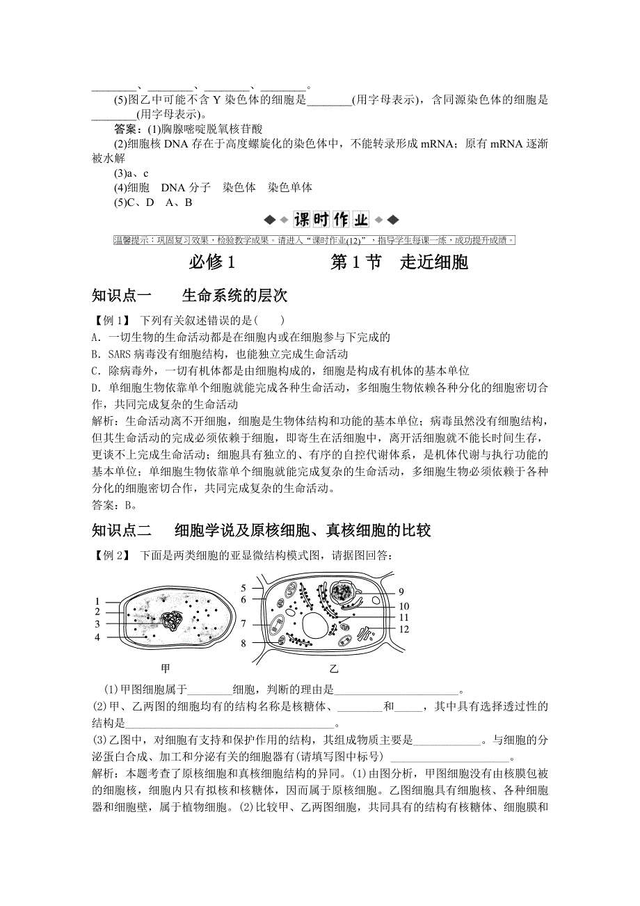 2012优化方案高三生物一轮复习即时达标训练：必修1第6章第1节细胞的增殖.doc_第3页