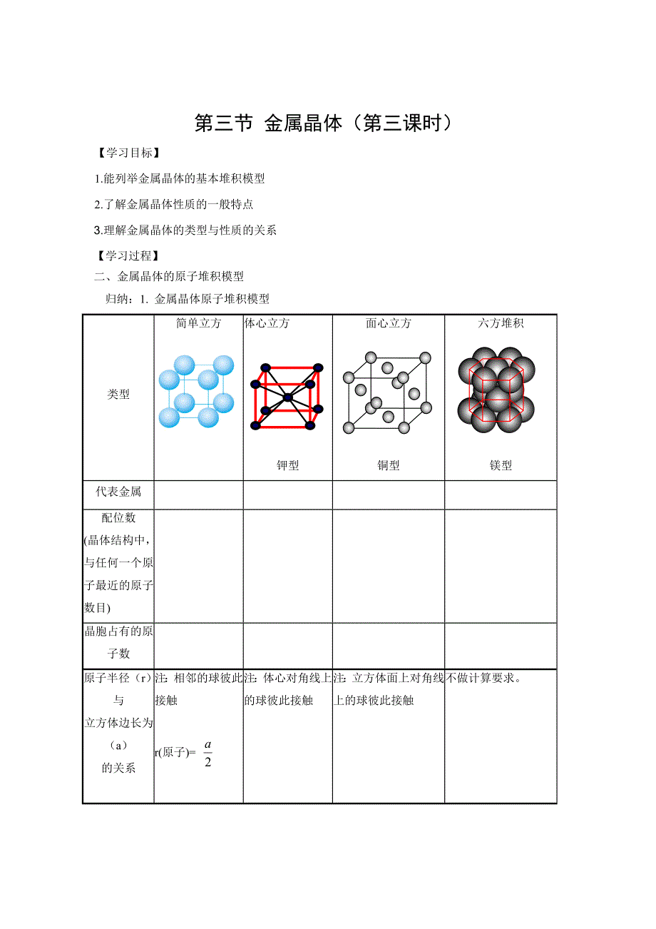 人教版化学选修三教学案：第三节 金属晶体学案（第三课时）（张春光）.doc_第1页