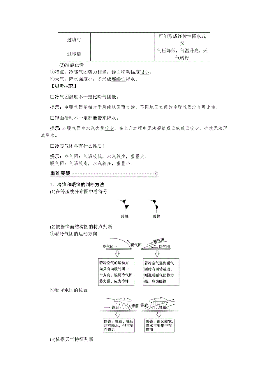 《优化方案》2016届（新课标）地理大一轮复习配套文档：第二章 地球上的大气 第7讲 常见天气系统.DOC_第2页