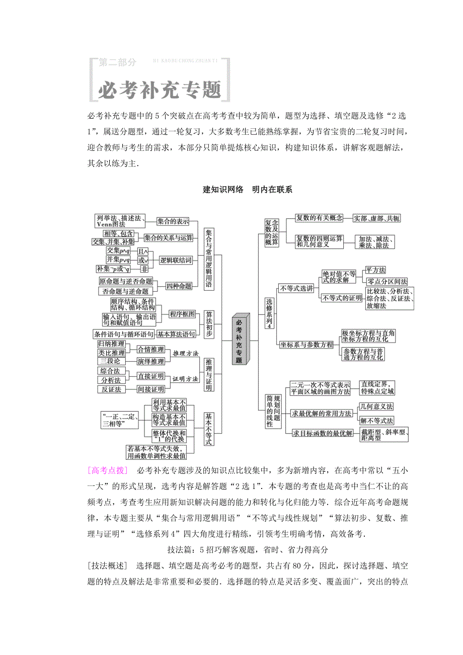 2018年高考数学（文）二轮复习教师用书： 第2部分 技法篇 WORD版含答案.doc_第1页