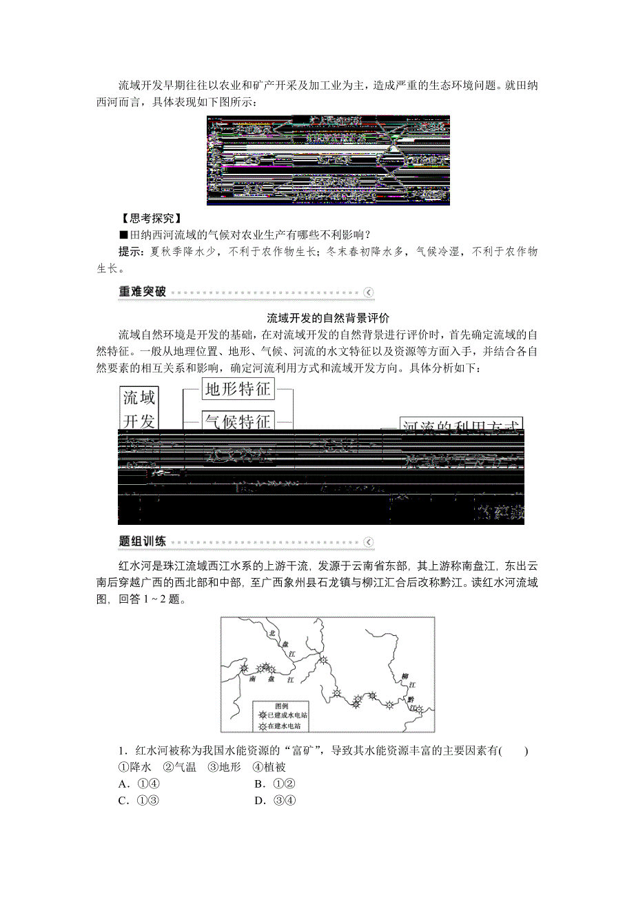 《优化方案》2016届（新课标）地理大一轮复习配套文档：第十四章 区域自然资源综合开发利用 第30讲 流域的综合开发——以美国田纳西河流域为例.DOC_第2页