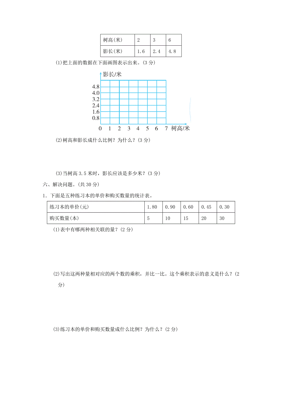 2022六年级数学下册 第3单元 正比例 反比例跟踪检测卷 冀教版.doc_第3页