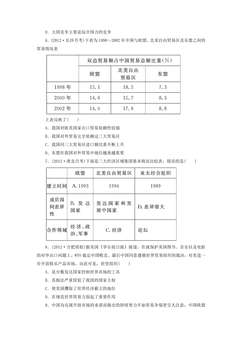 2013届（山东）高三第一轮复习训练题（含解析） 经济史阶段知能检测2（岳麓版）.doc_第2页