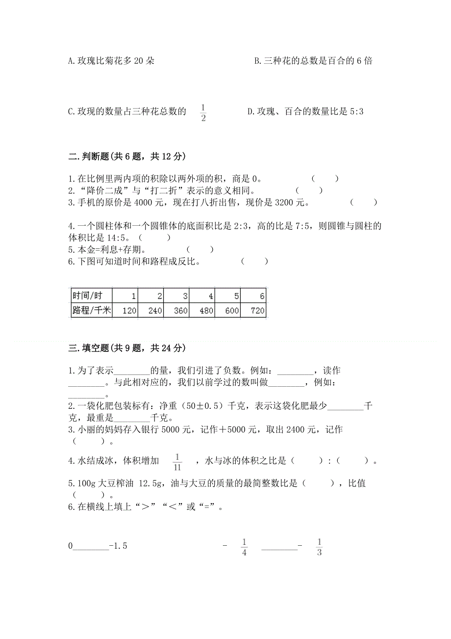 六年级下册数学期末测试卷全面.docx_第2页