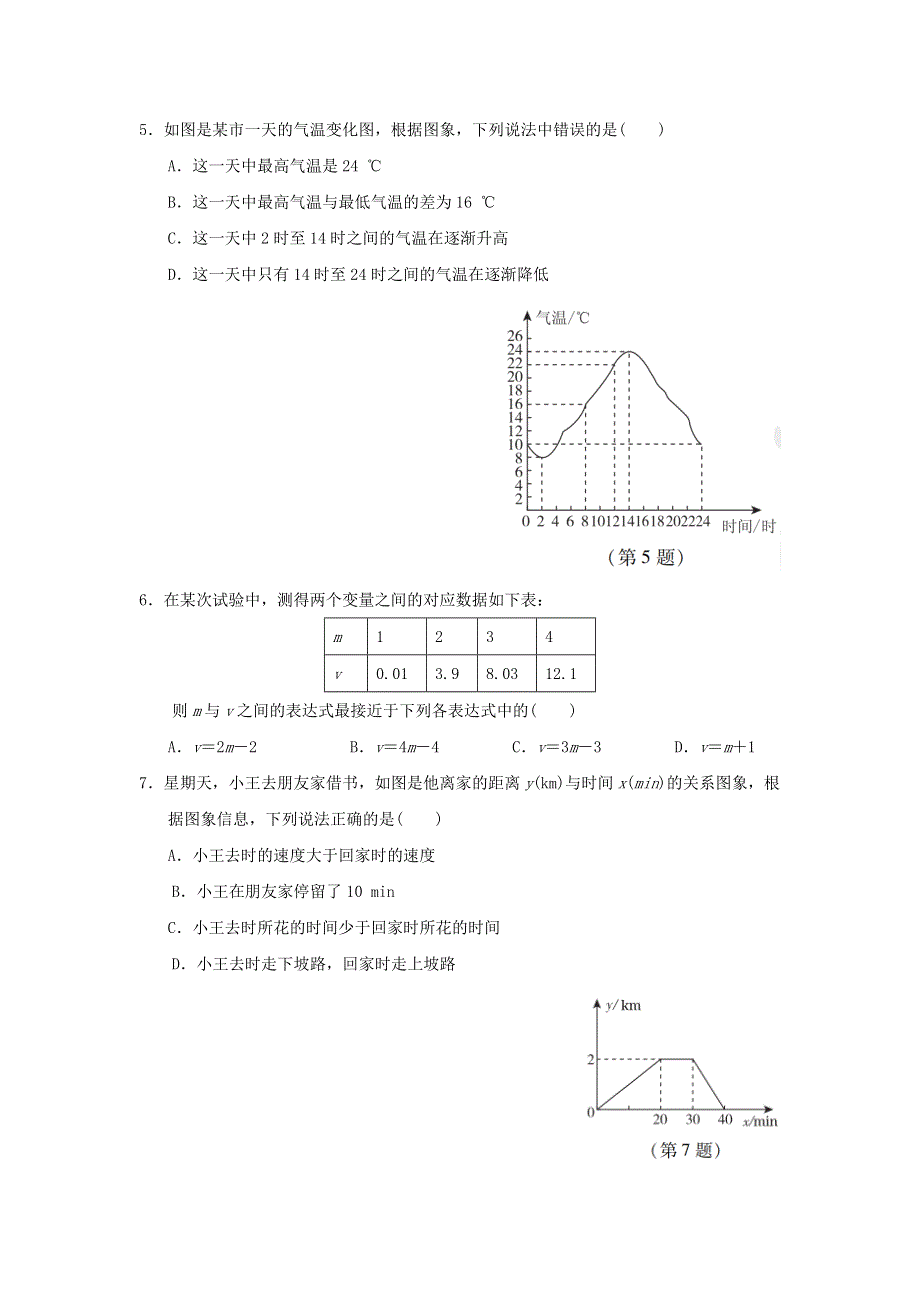 2022六年级数学下册 第九章 变量之间的关系达标检测卷 鲁教版五四制.doc_第2页