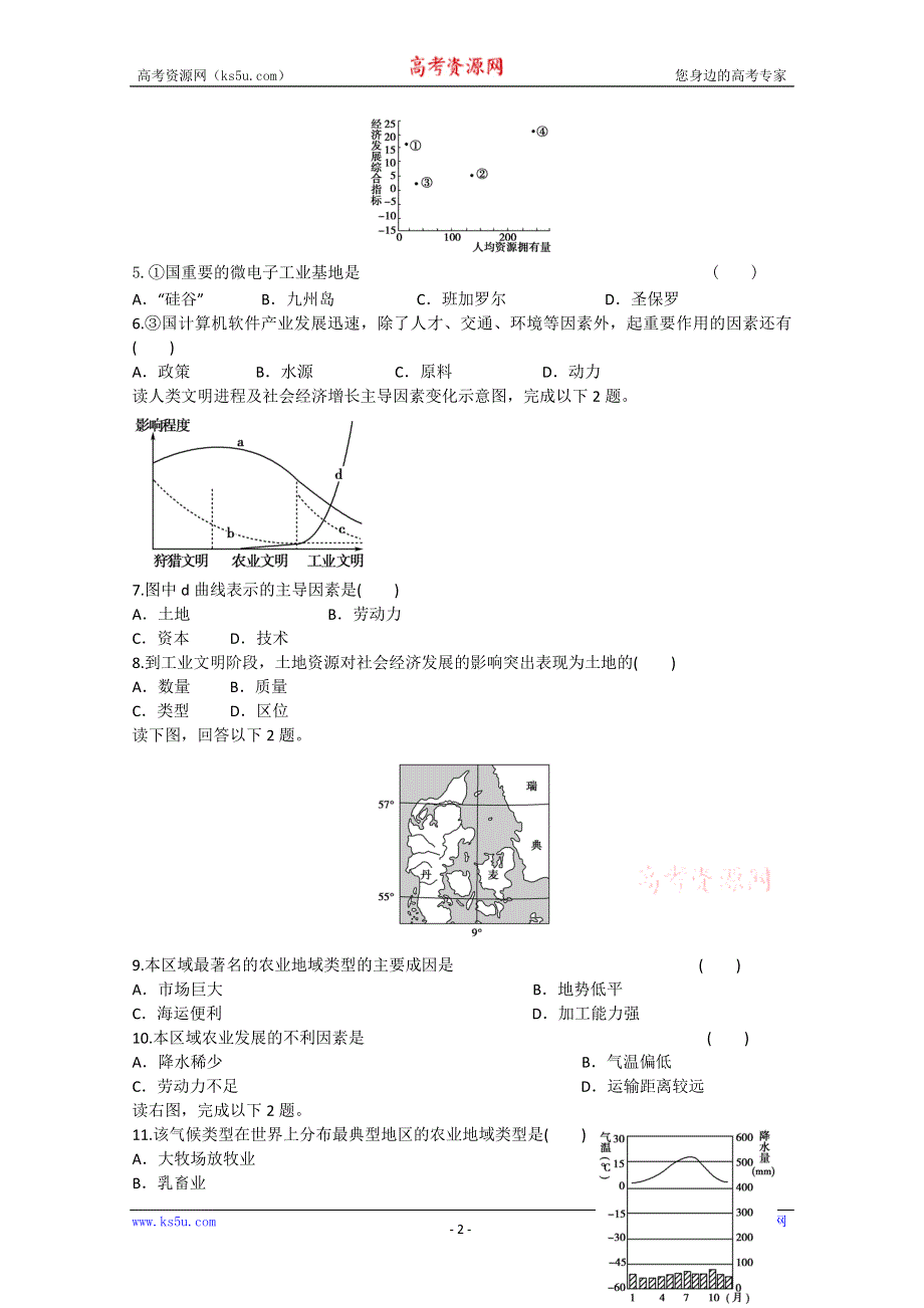 2012届山东新人教版地理必修二综合练习28（新人教必修二）.doc_第2页