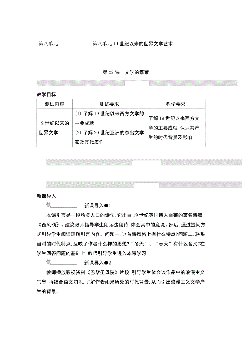 《优化课堂》2015-2016学年高二历史人教版必修3 学案：第22课　文学的繁荣 WORD版含解析.doc_第1页