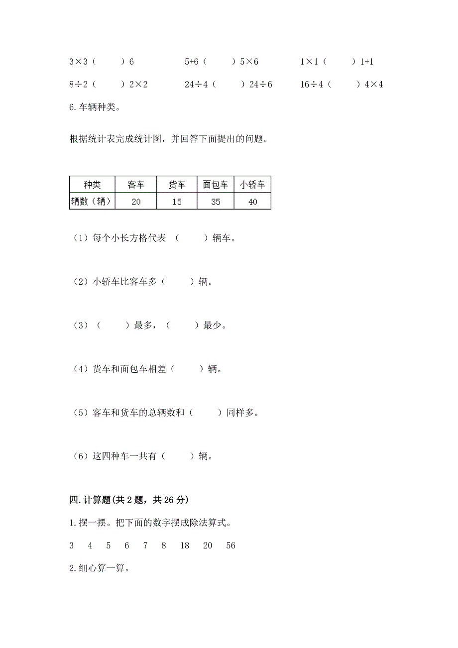 人教版二年级下册数学期中测试卷（突破训练）.docx_第3页