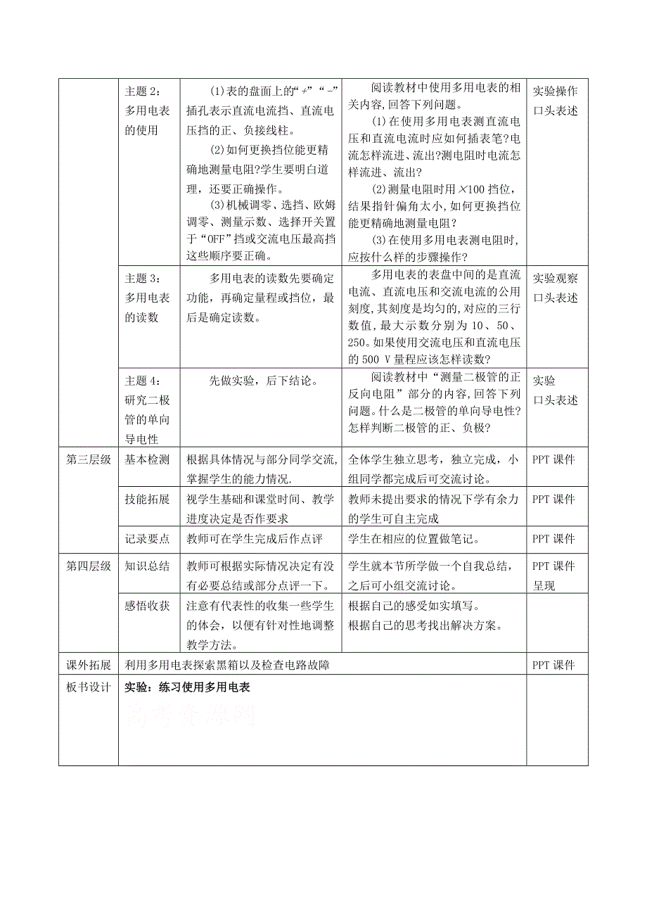 《优化课堂》2015-2016学年高二物理人教版选修3-1教案：2.9 实验：练习使用多用电表 WORD版含答案.doc_第2页