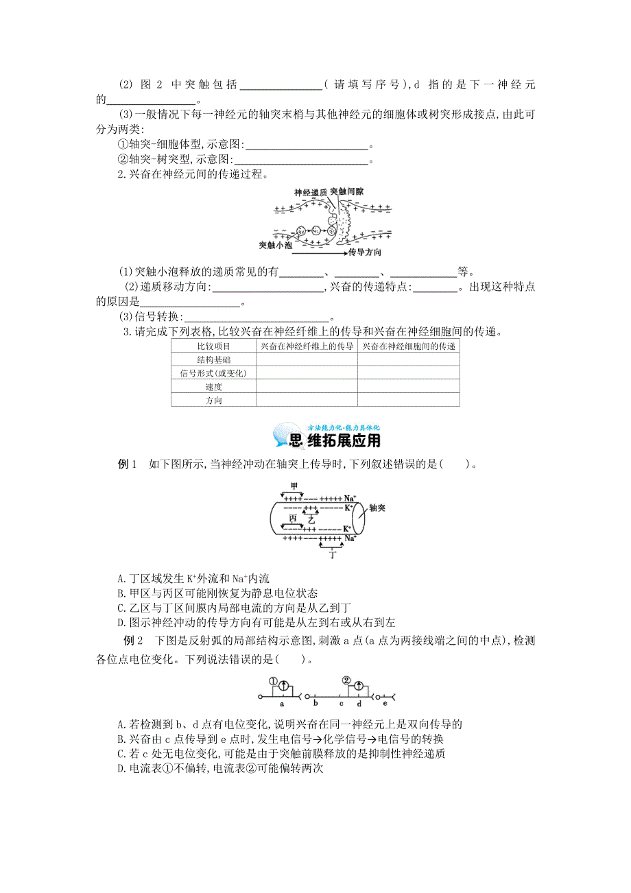 《优化课堂》2015-2016学年高二生物人教版必修3：2.1 通过神经系统的调节 导学案 WORD版含答案.doc_第3页