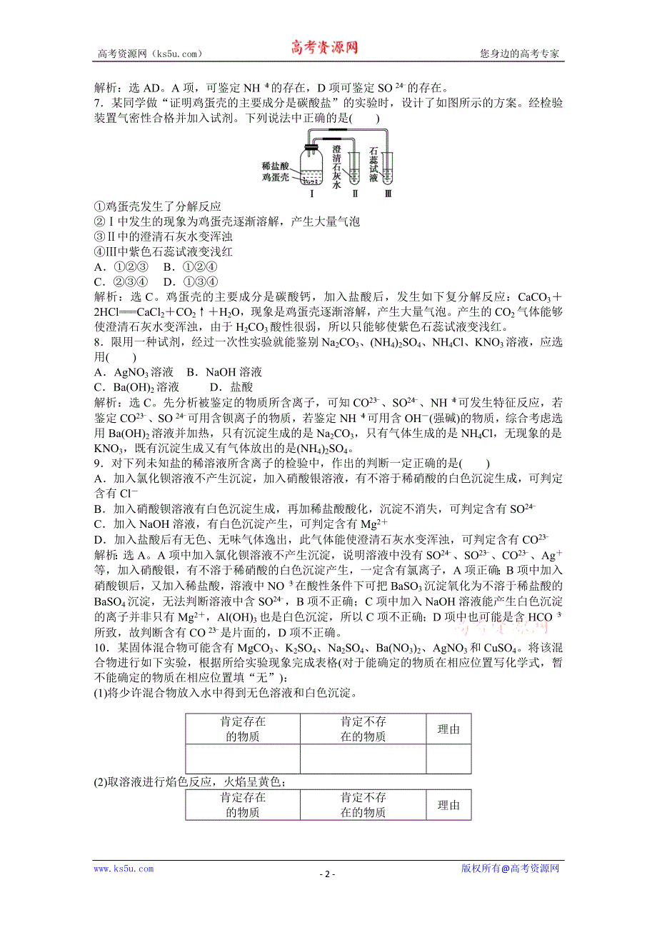 2013年《优化方案》苏教版化学必修1电子题库解析版：专题1 第二单元 第二课时 知能演练轻松闯关 WORD版含答案.doc_第2页