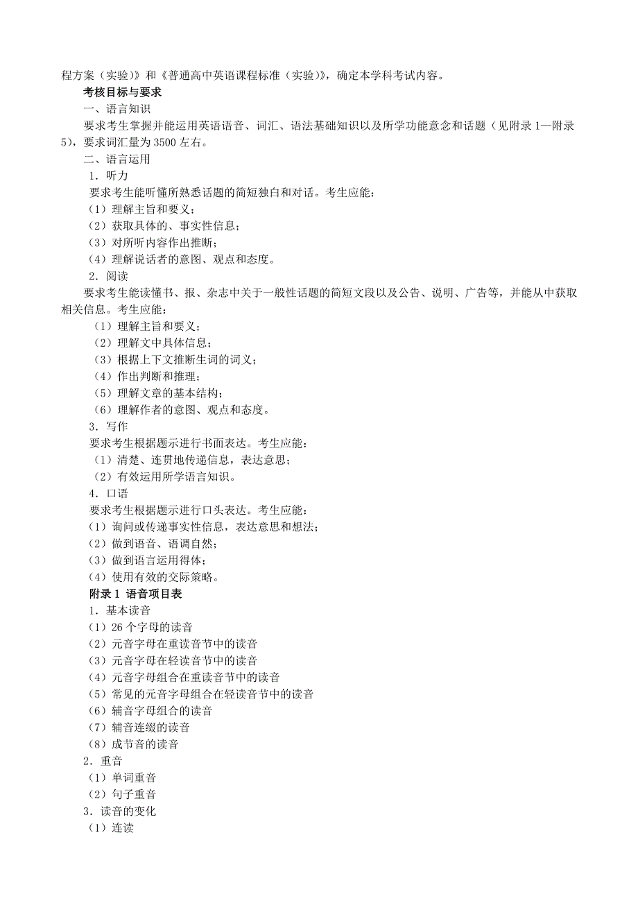 广东省2013年高考考试说明——英语 WORD版含答案.doc_第2页