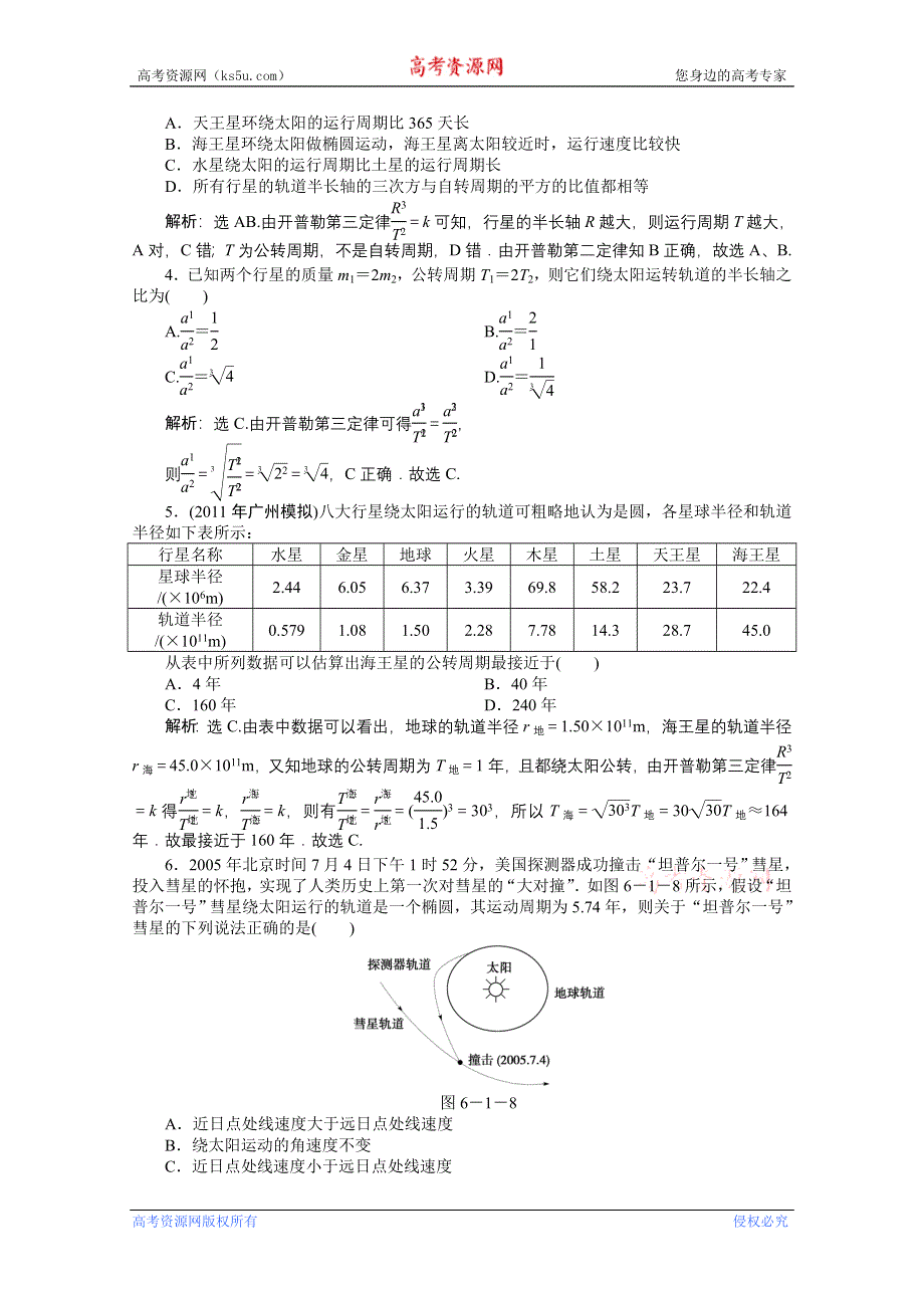 2013年《优化方案》高一物理下册第6章第一节同步测试 WORD版含答案.doc_第2页