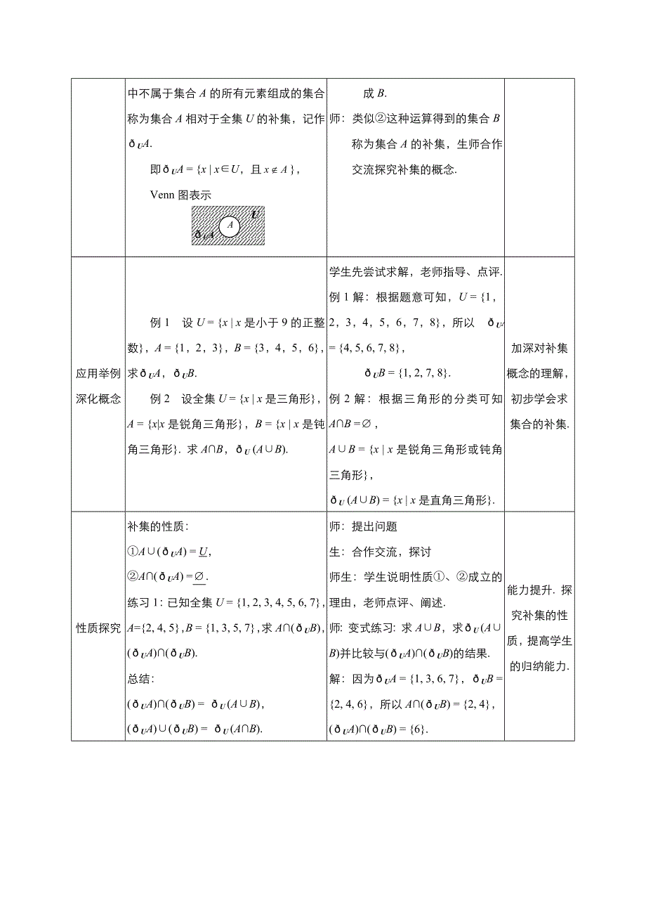 《优品》高中数学人教版必修1 1-1-3集合的基本运算 教案（系列四） WORD版.doc_第2页