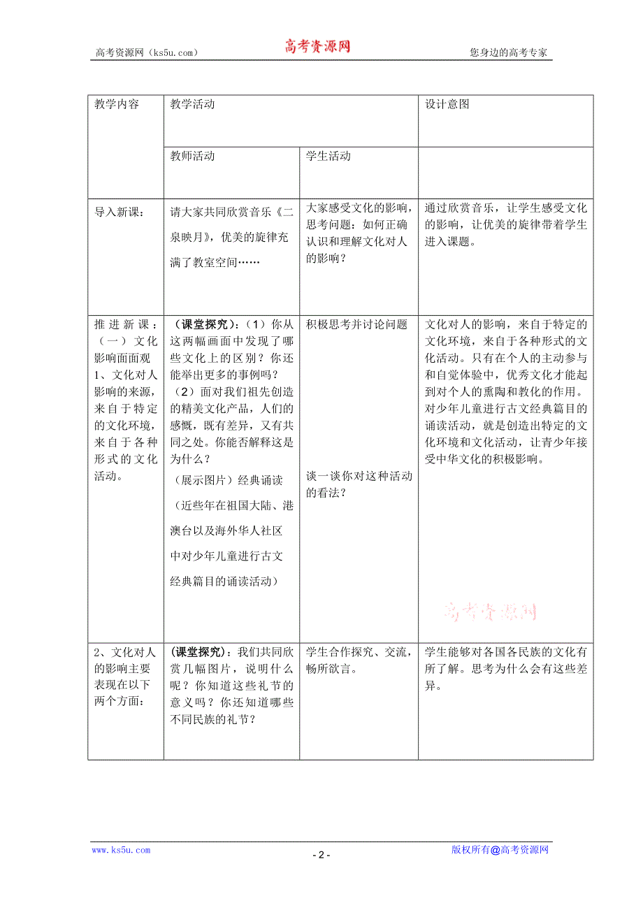 政治：1.2.1感受文化影响教案3（新人教必修3）.DOC.doc_第2页