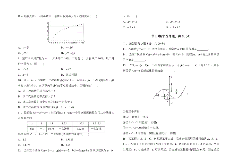 《优品》高中数学人教版必修1 第三章 函数的应用 单元测试卷（B） WORD版含答案.doc_第2页