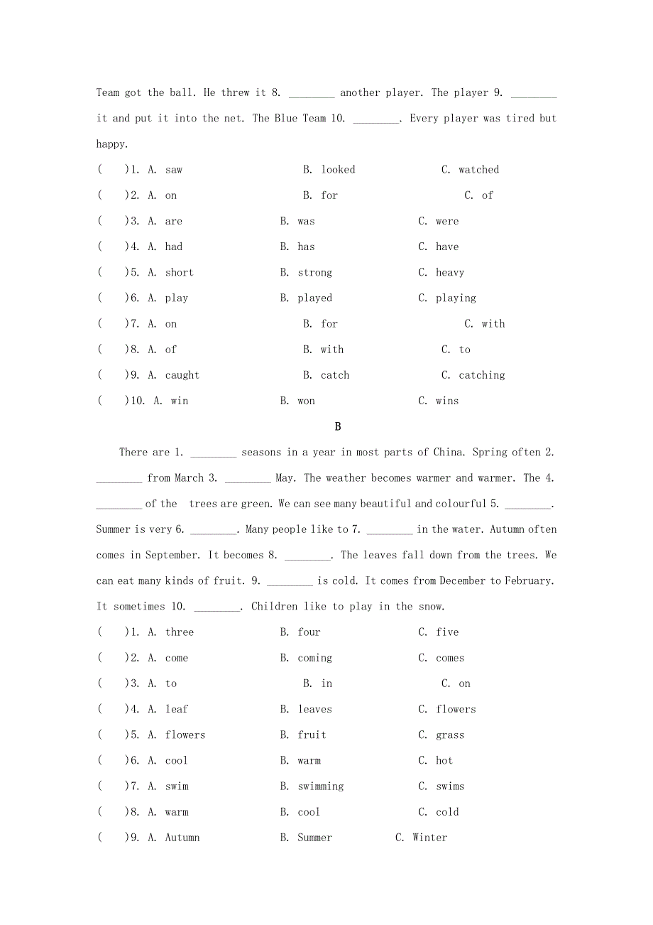 2022六年级英语下册 综合填空与写作专项突破卷 冀教版（三起）.doc_第2页