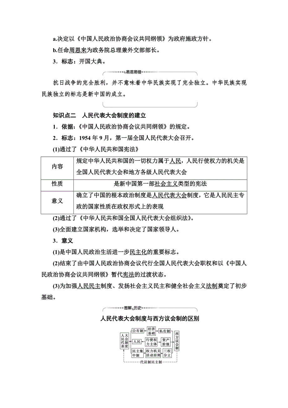 2020-2021学年历史北师大版必修1教师用书：第3单元 第11课　中华人民共和国的民主政治制度 WORD版含解析.doc_第2页