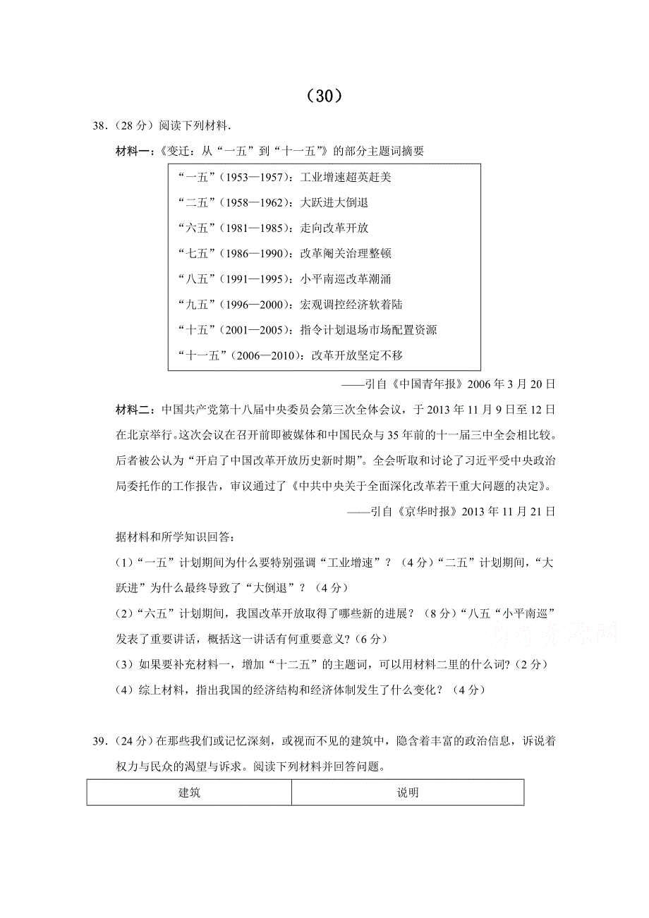 广东省2015年高考历史主观题专项练习30 .doc_第1页