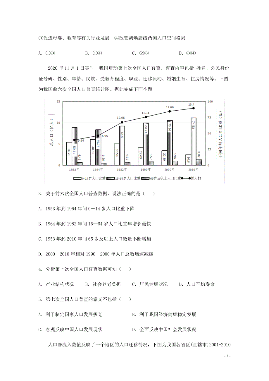 全国各地2022届高考地理一轮复习试题分类汇编 人口（六）.docx_第2页