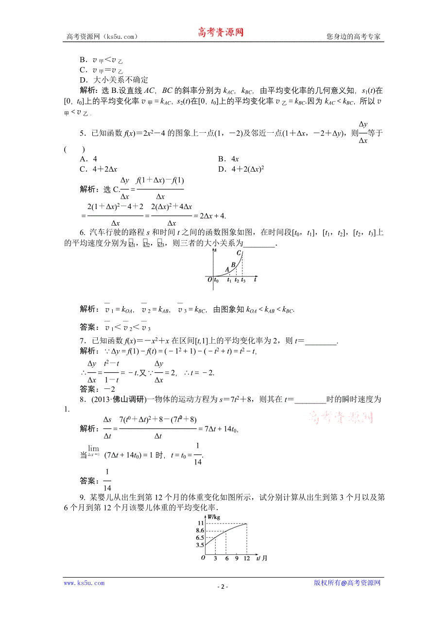 《优化设计》2014-2015学年人教版高中数学选修2-2第一章1.1.2知能演练轻松闯关.doc_第2页