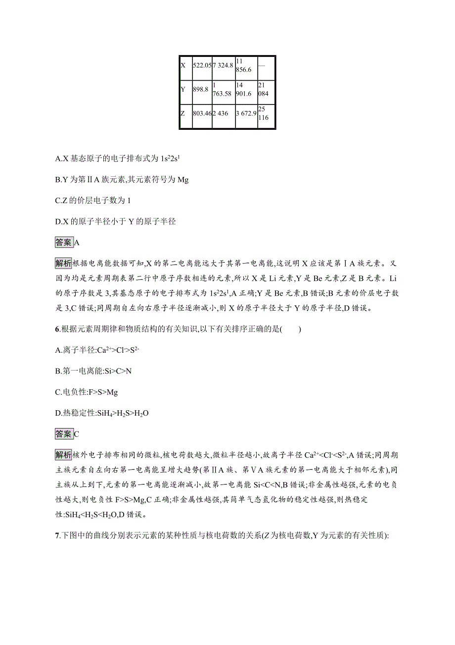 《新教材》2021-2022学年高中化学人教版选择性必修第二册课后巩固提升：第一章　第二节　第二课时　元素周期律 WORD版含解析.docx_第3页