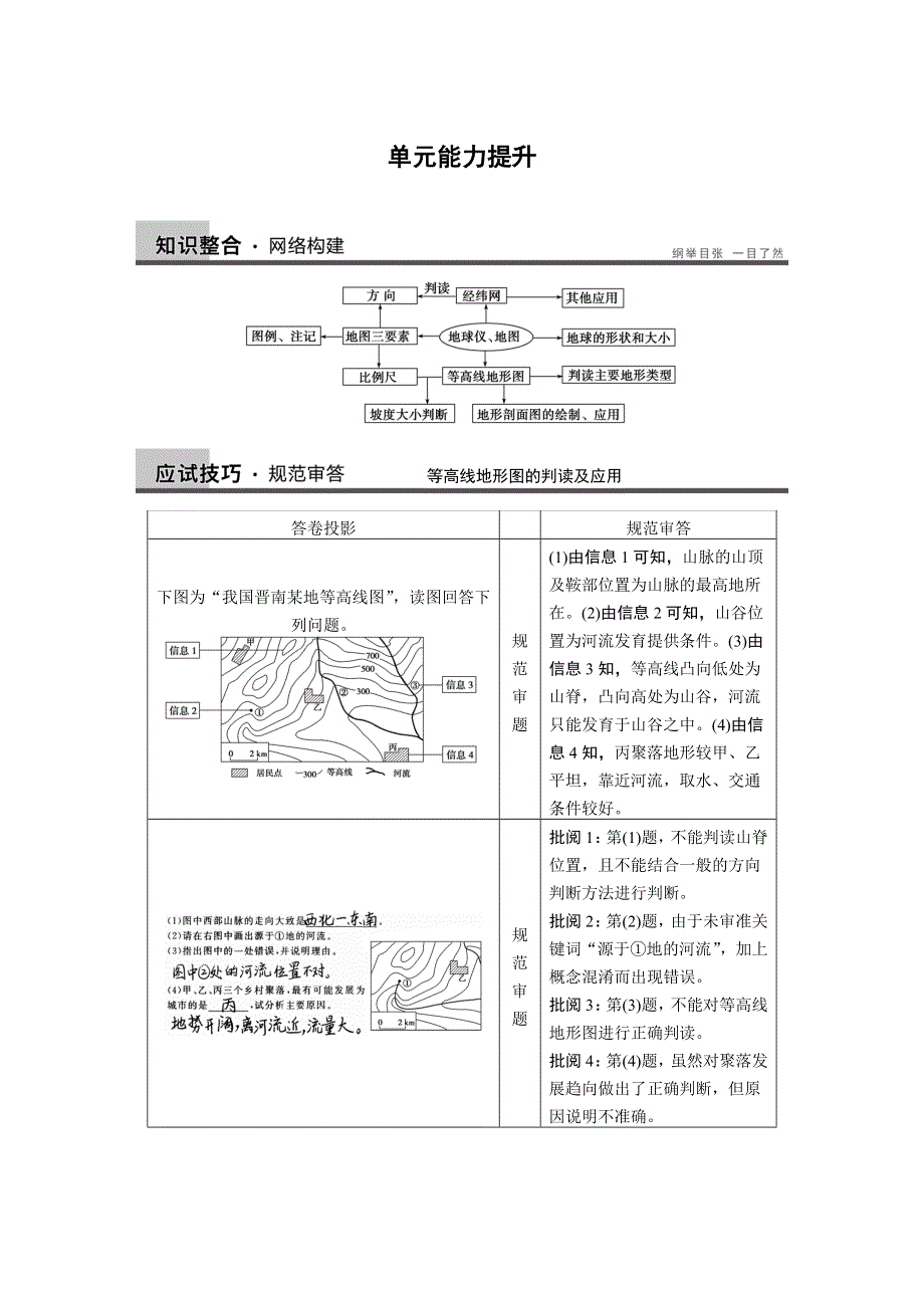 2013届高考鲁教版地理一轮复习讲义：必修一第一单元 地球与地图 单元提升.doc_第1页