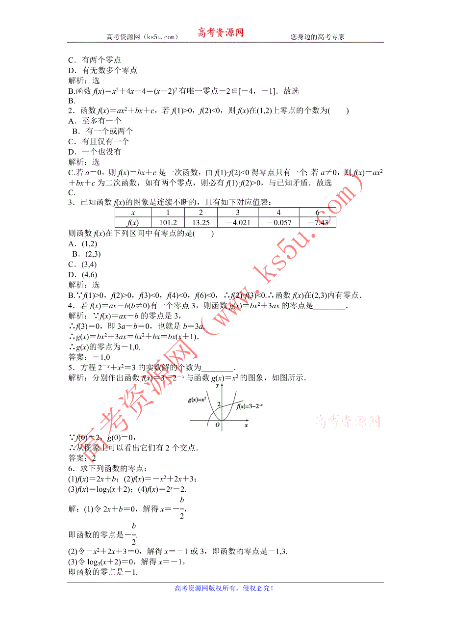 2013年人教A数学必修1电子题库 第三章3.1.1知能演练轻松闯关 WORD版含答案.doc_第2页