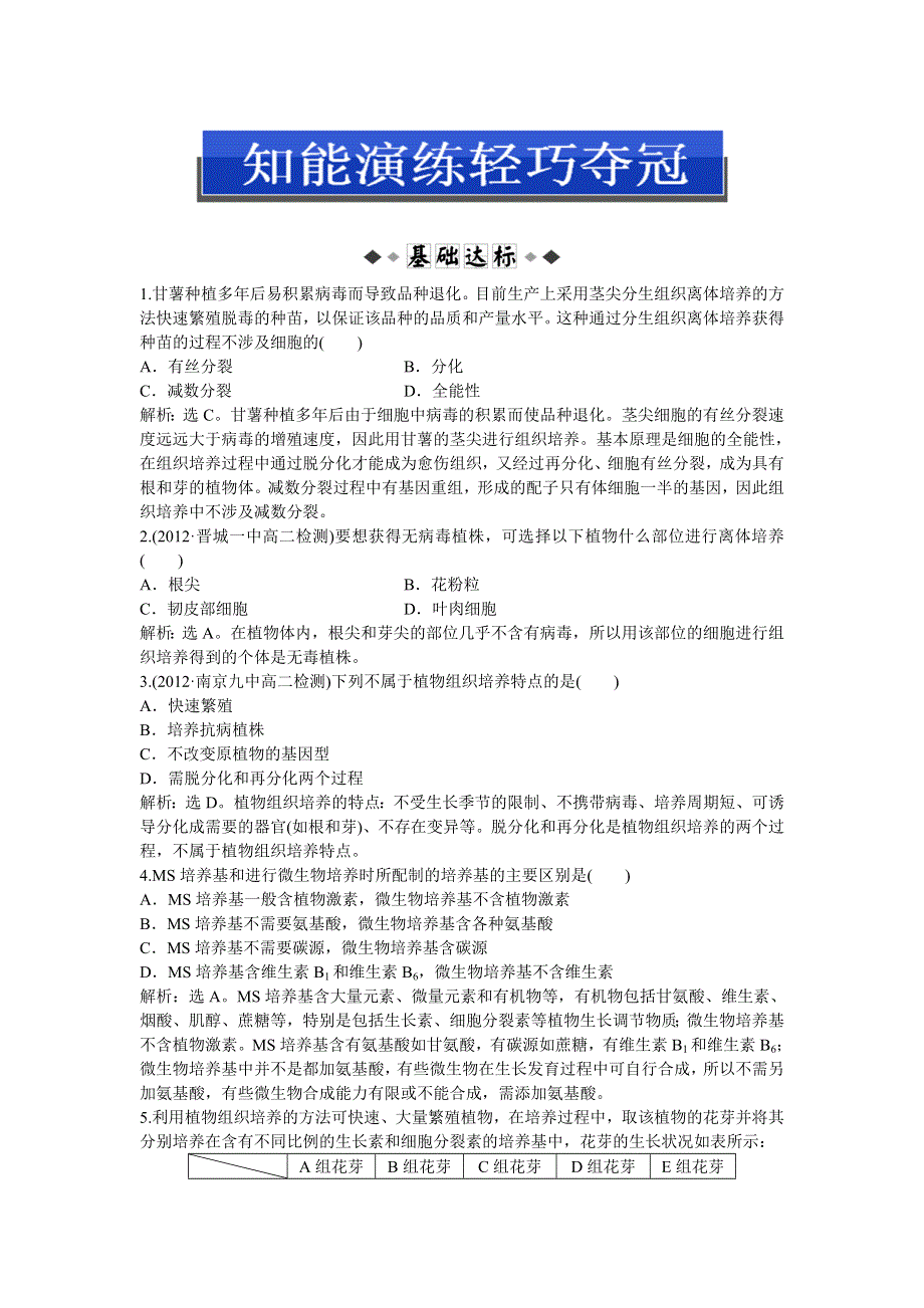 2013年中图版生物选修一电子题库 第五章第2节知能演练轻巧夺冠 WORD版含答案.doc_第1页