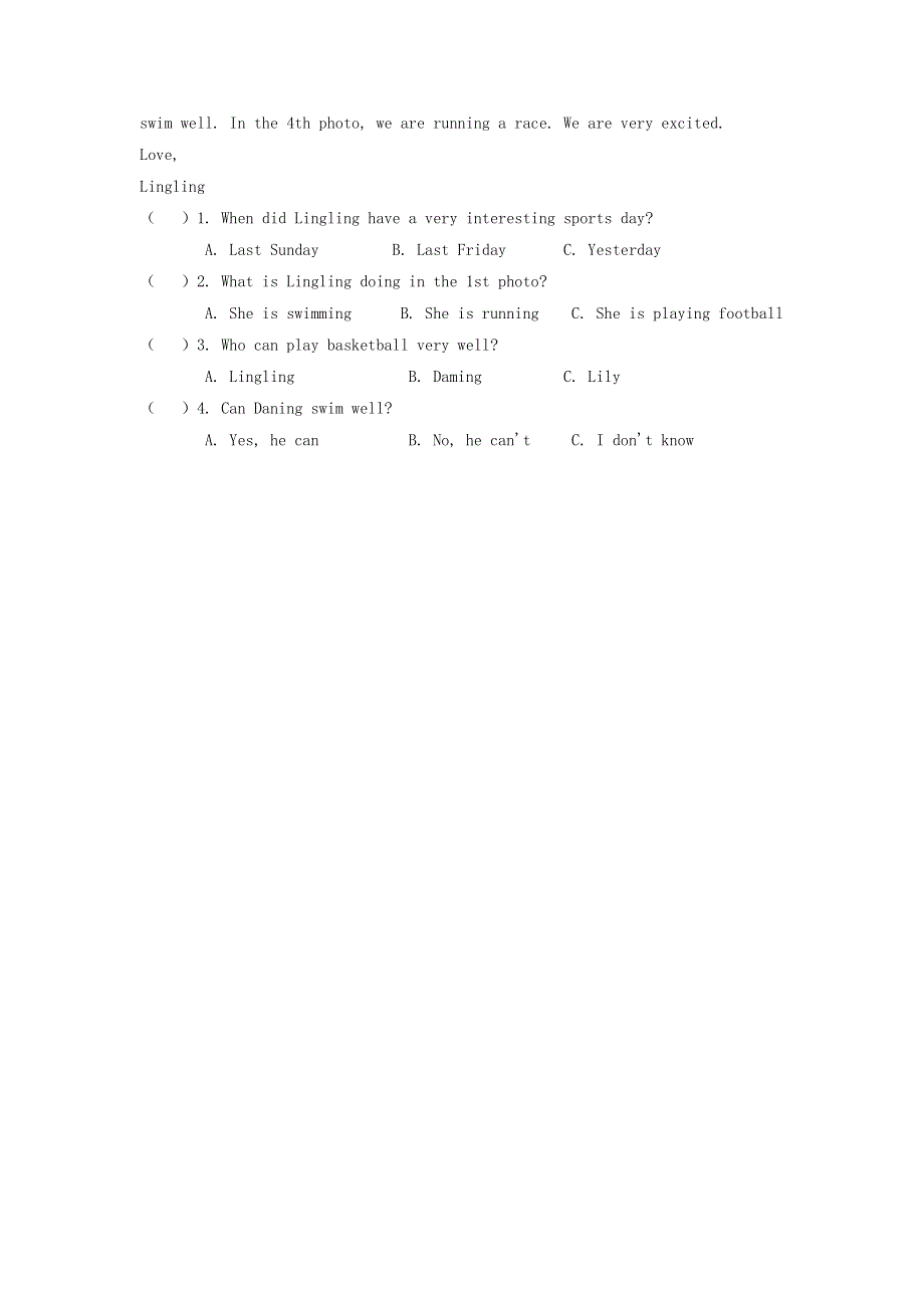 六年级英语下册 Module 3 Unit 1 The sun is shining作业 外研版（三起）.docx_第2页