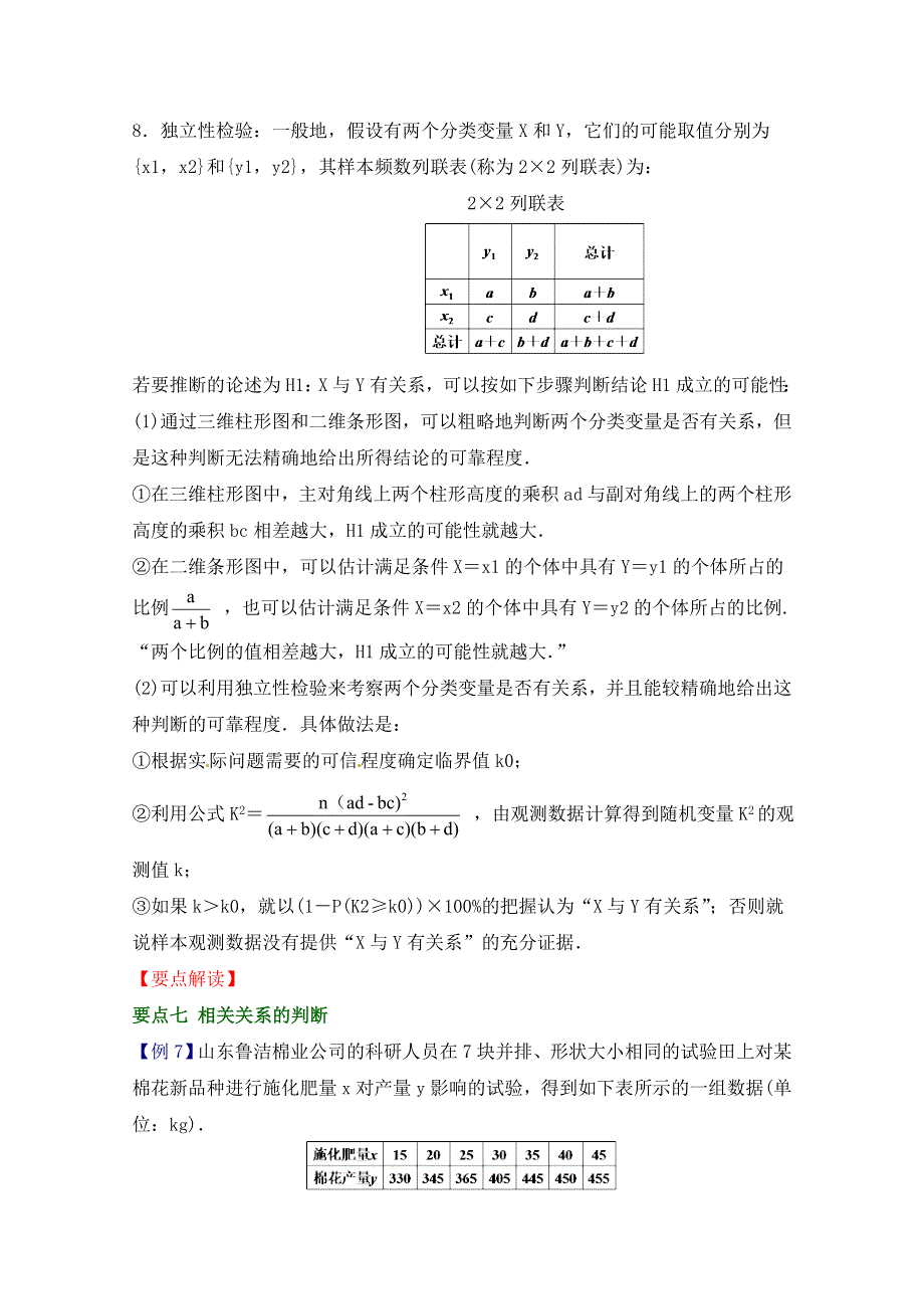 《优教通同步备课》高中数学（北师大版）选修1-2教案：第1章 知识精讲：变量间的相关关系、回归分析及独立性检验.doc_第2页