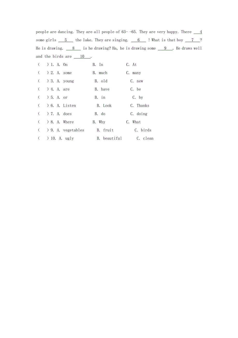 六年级英语下册 Module 3 Unit 2 The cows are drinking water作业 外研版（三起）.docx_第2页