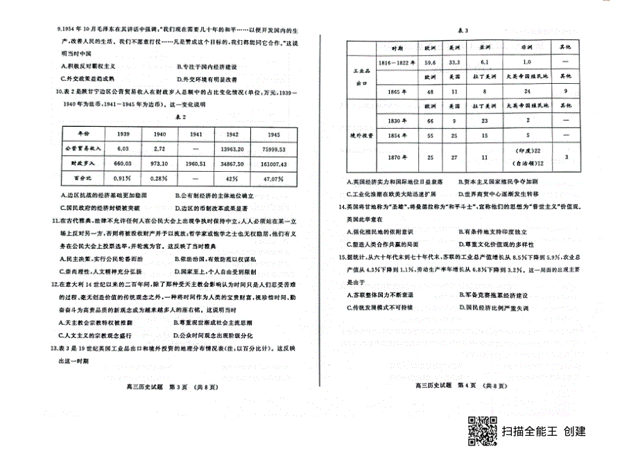 《发布》山东省济南市2022届高三上学期期末考试 历史 PDF版无答案.pdf_第2页